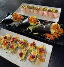 Nigiri and sashimi platter with tuna, salmon, and yellowtail